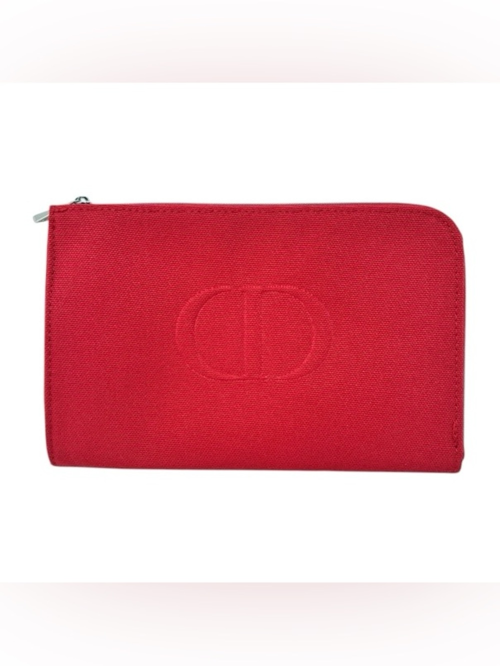 Christian Dior Red Zippered Cosmetic Bag Pouch New